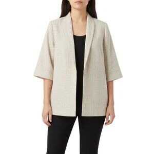 Eileen Fisher Metallic Silk Blend Jacket Short Sleeve Open Front‎ – Size M